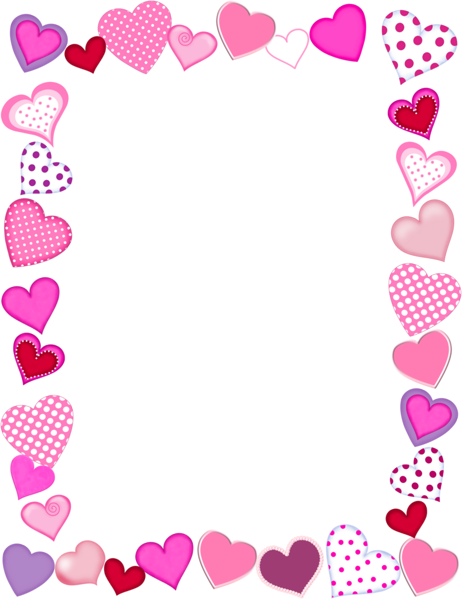 pink heart borders