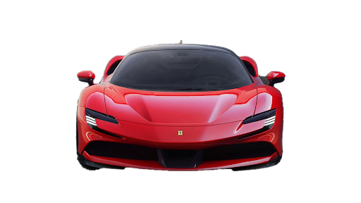 front of with red ferrari