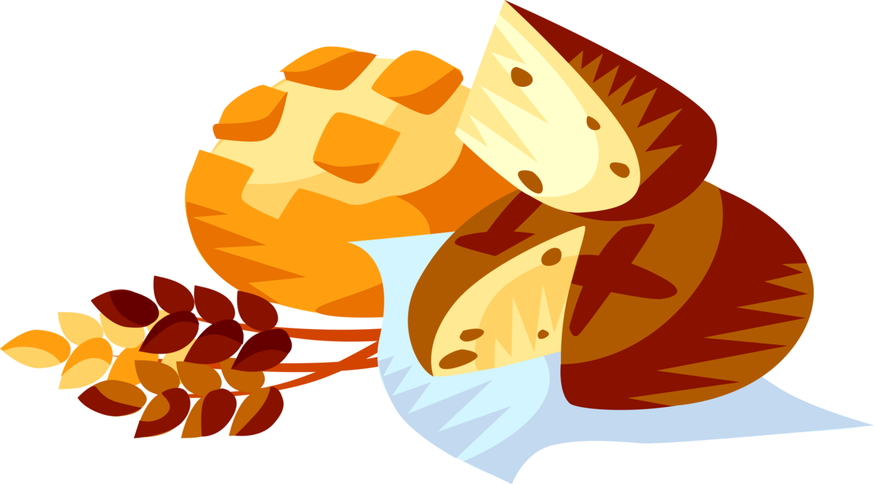 different kinds of bread buns clipart