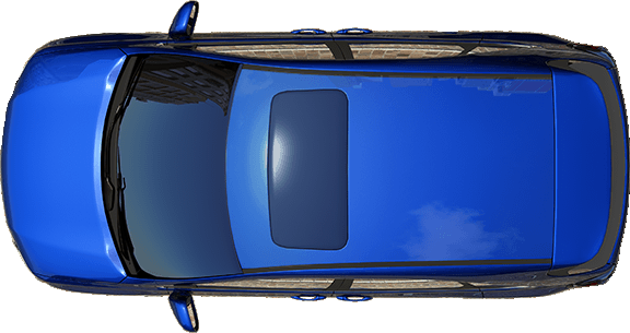 suv top view blue