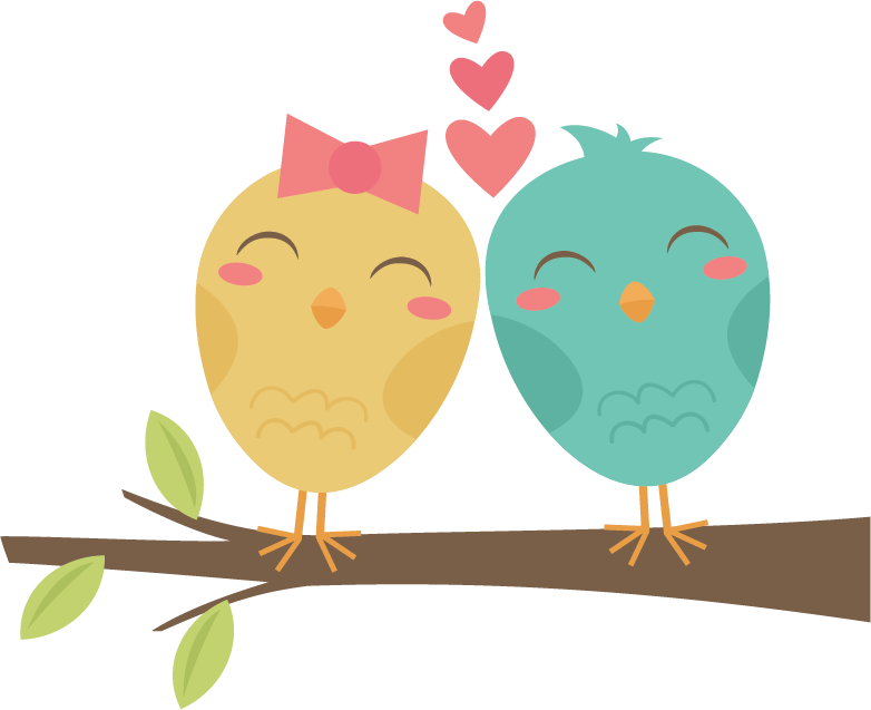 yellow love birds clipart