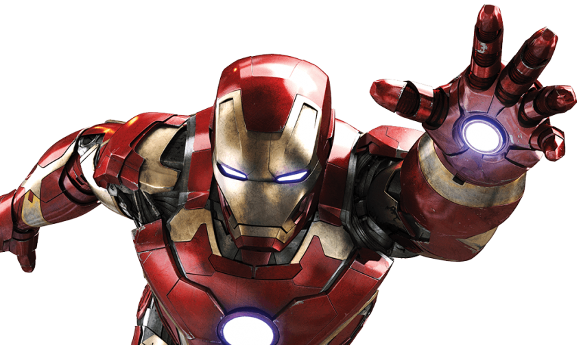 iron man flying white background