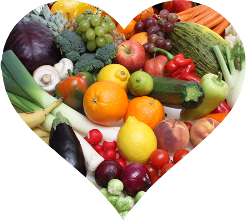 fruits and vegetables heart clipart no background