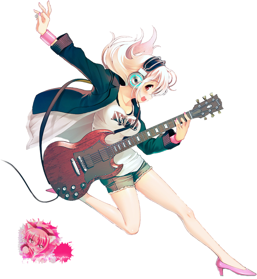 anime guitar girl icon