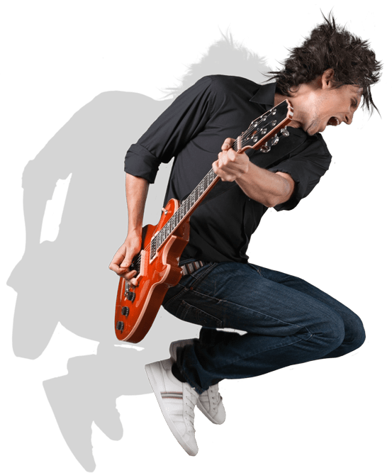 electric guitar player clipart