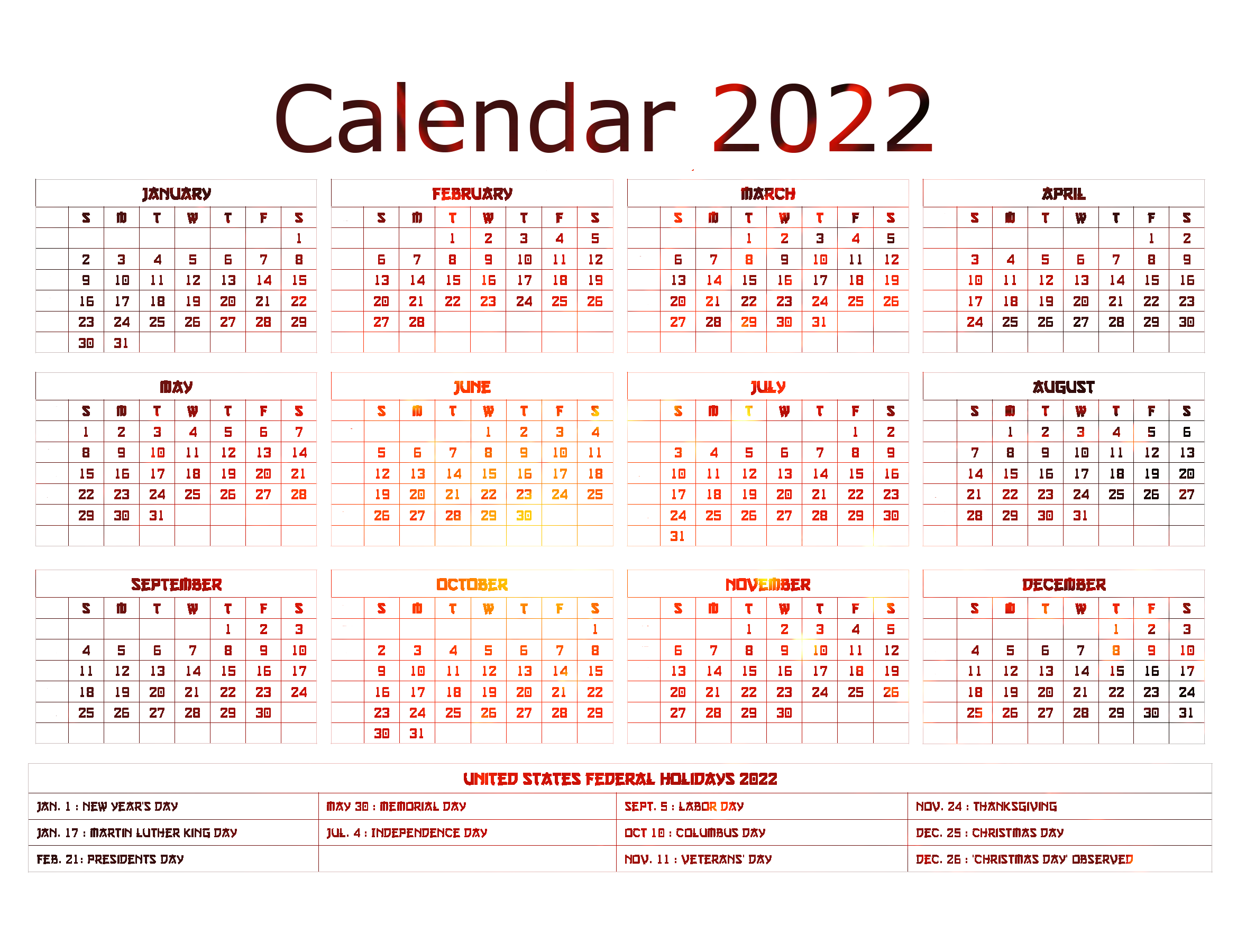 ico calendar 2022
