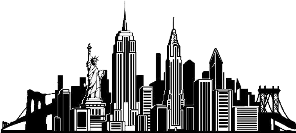 Free New York Skyline Black And White Silhouette, Download Free