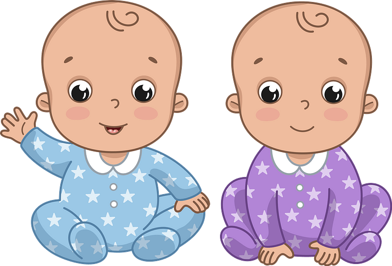 twins baby girl clipart border