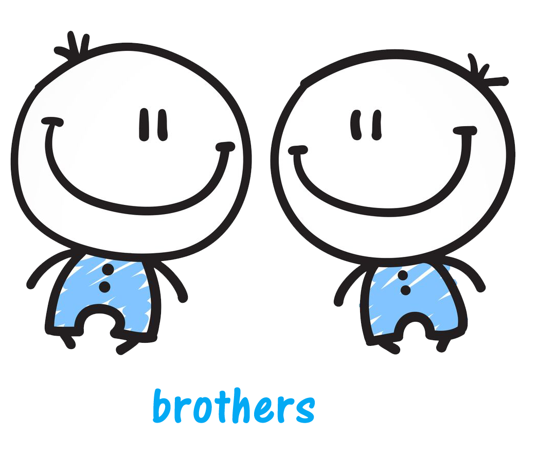 Siblings art, brothers png, friends png, family png, twin Boys