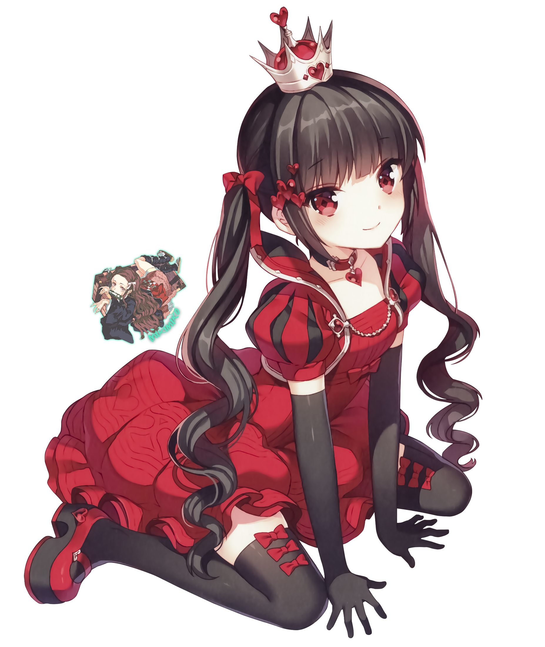 Anime Cute Girl Red Circle Avatar Stock Illustration 2354168613