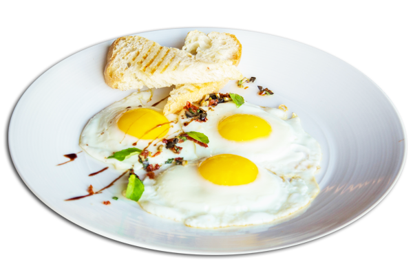 Fried egg on transparent background. png file Stock Photo