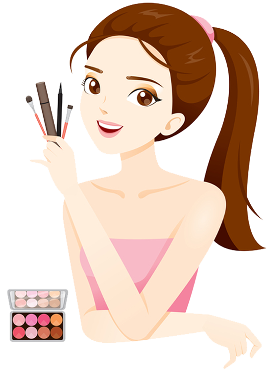 clipart putting on makeup