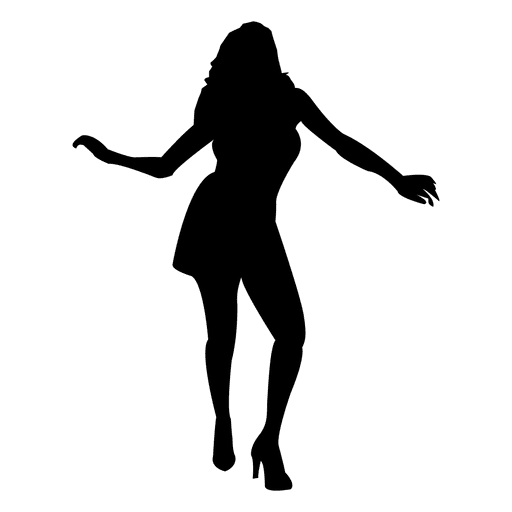 dancing girl silhouette free vector