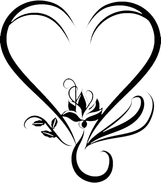 islamic clipart black and white hearts