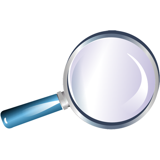 magnifying glass icon blue