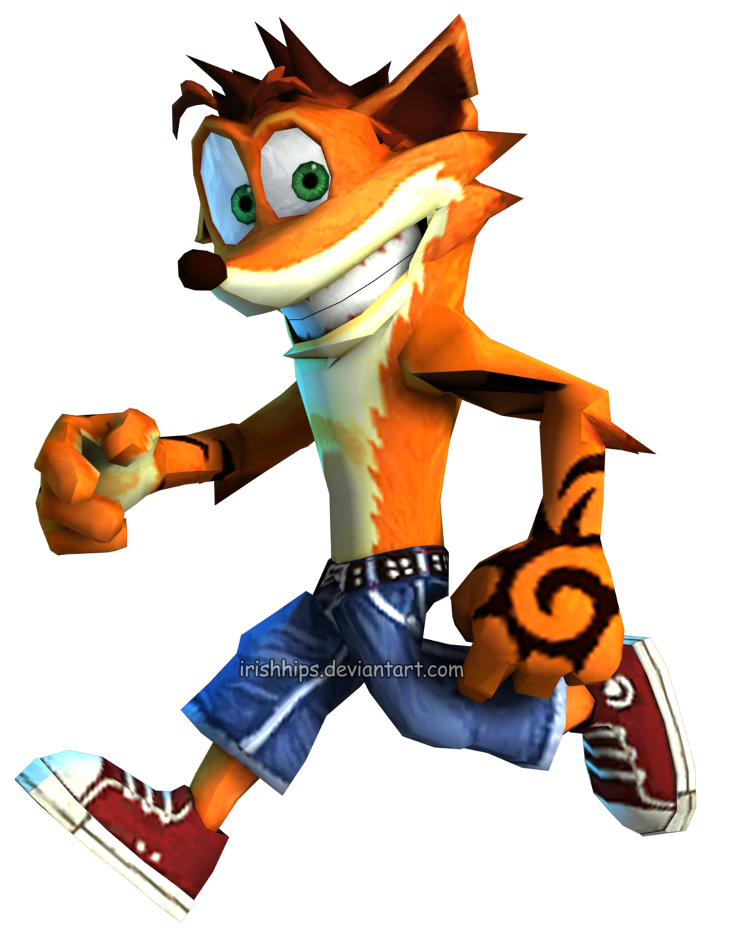 official render of Crash Bandicoot from Crash of the Titans. i