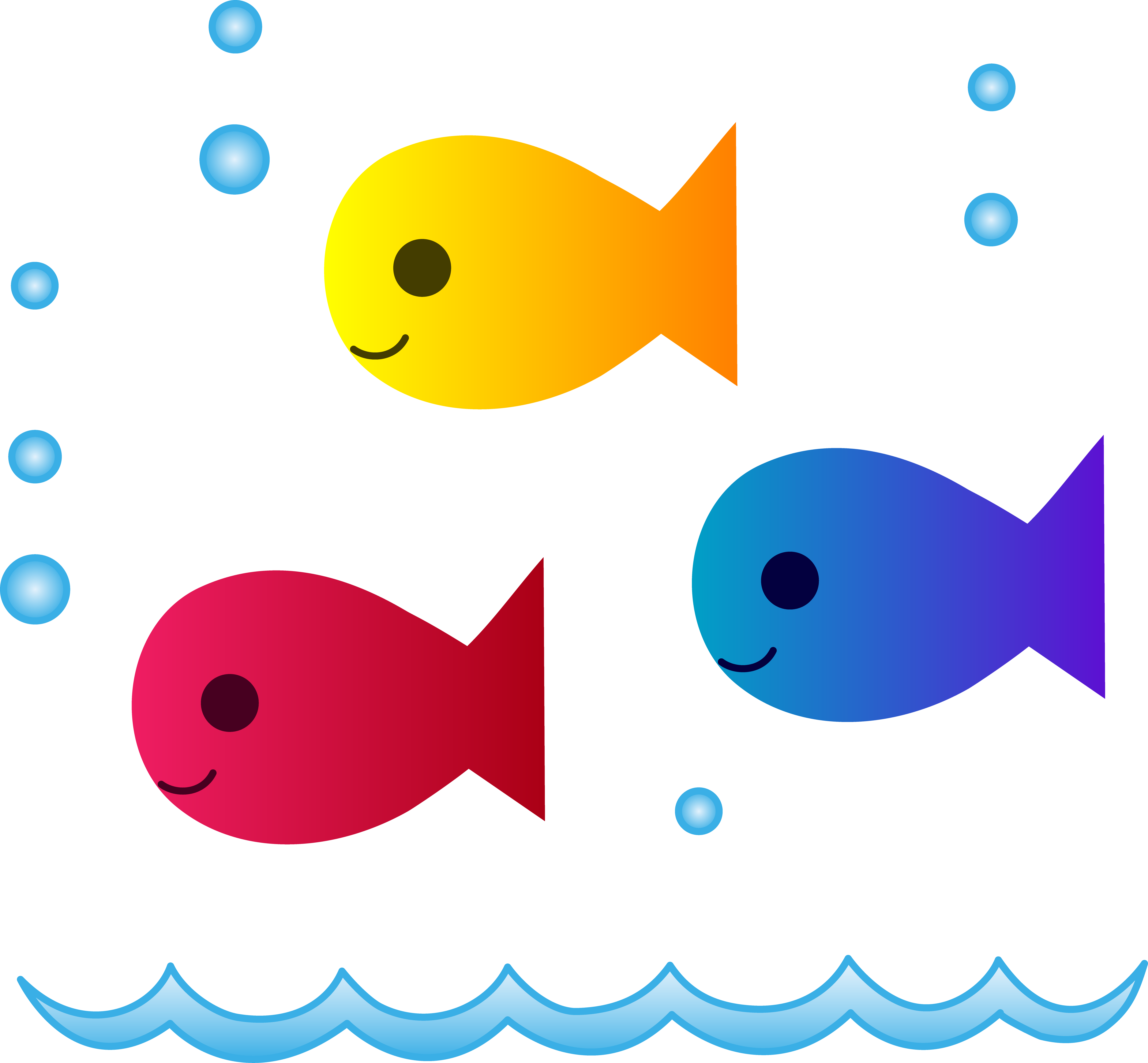 Free: School Of Fish Clip Art - Cartoon Fish Clipart 