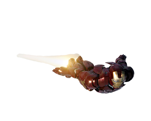 iron man flying white background