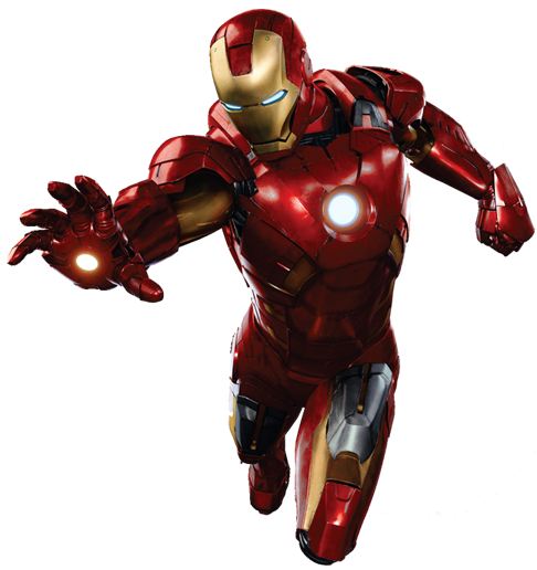 iron man flying white background