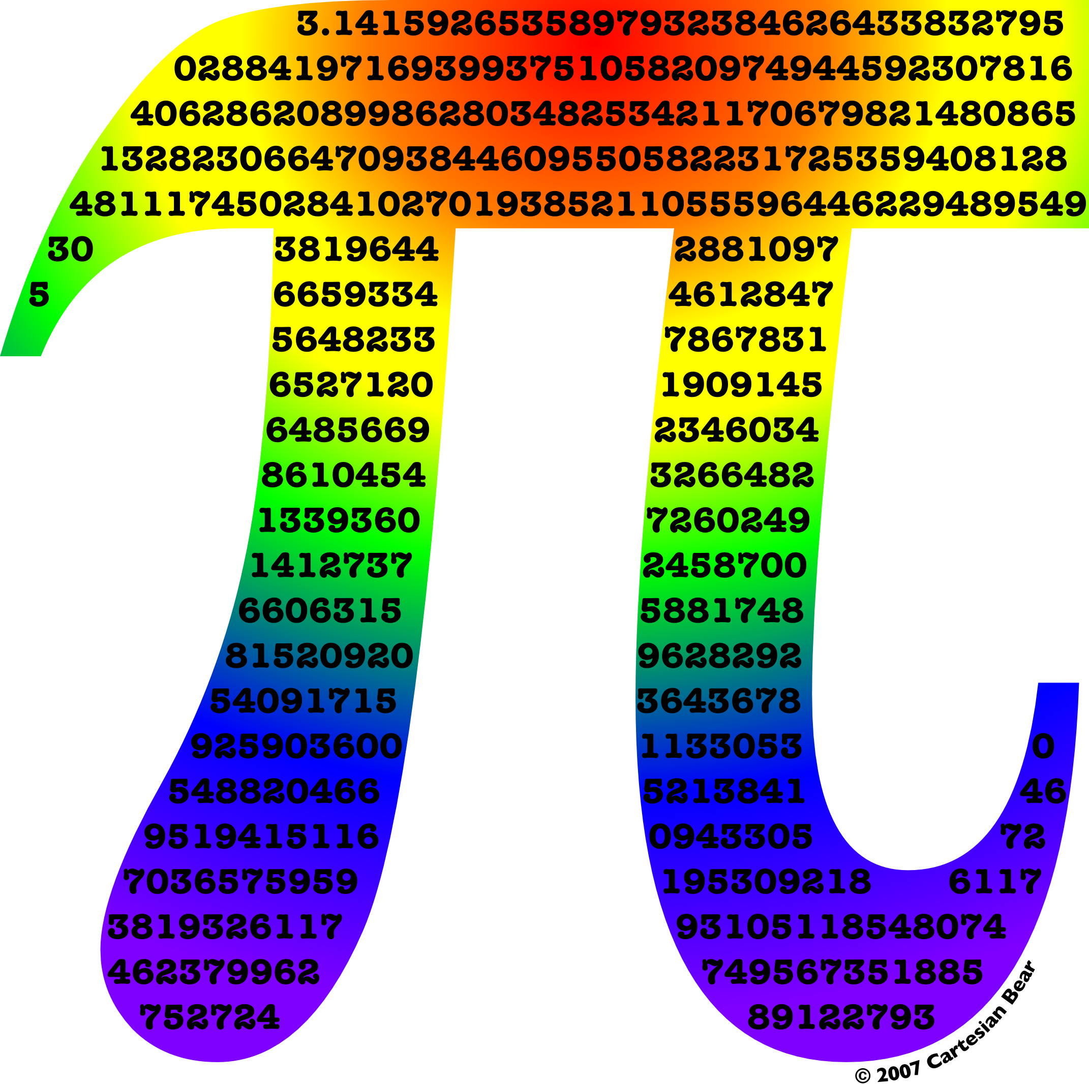 colorful pi symbol