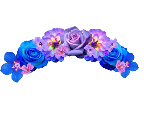 blue flower crown png