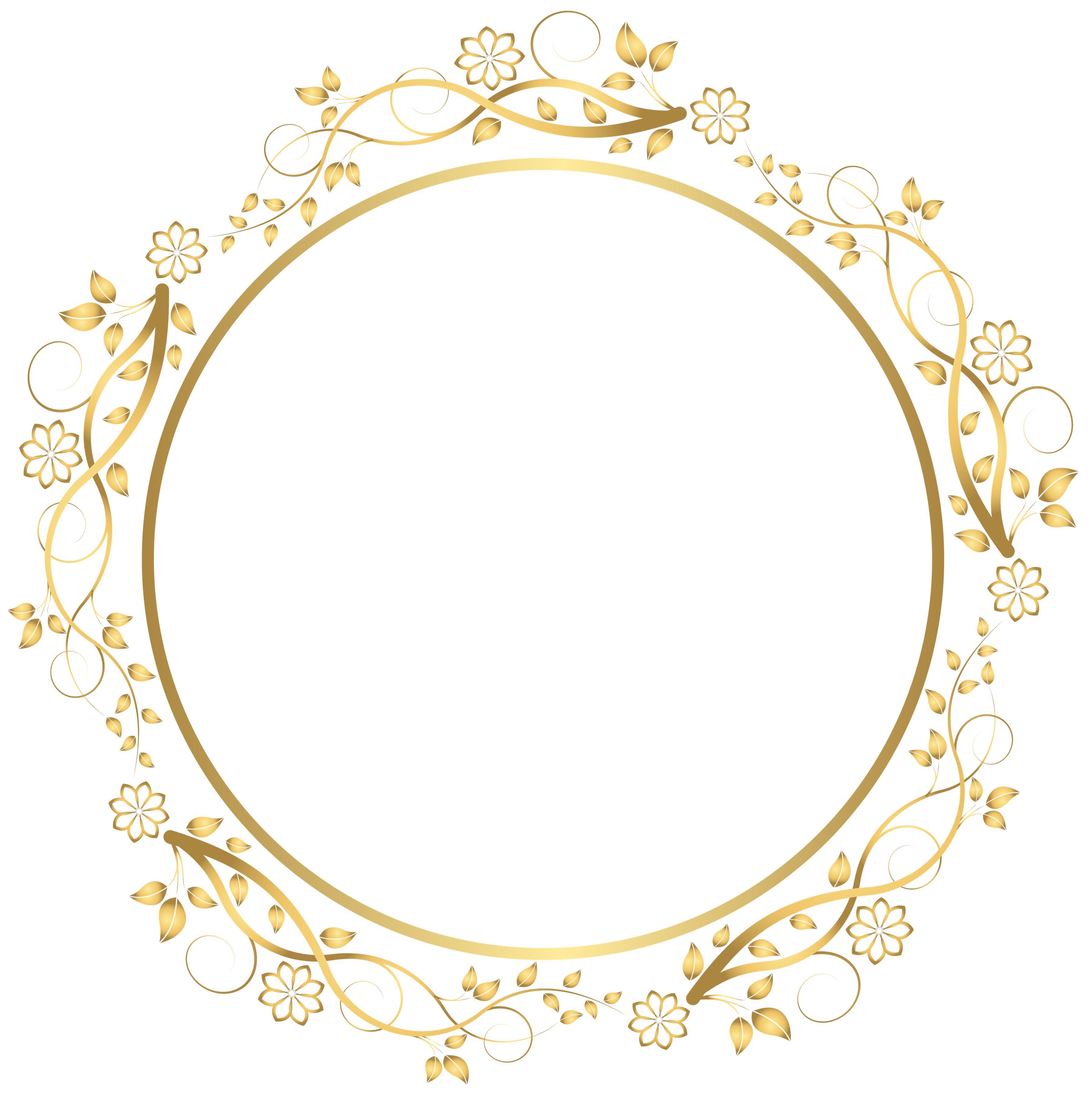 Gold circle frame design on trsndparent background PNG - Similar PNG