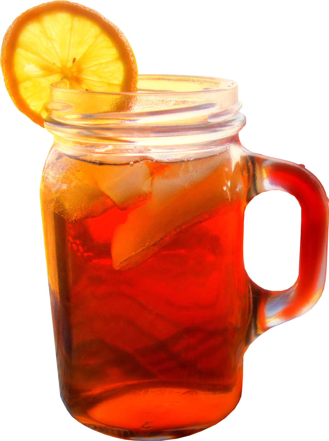 Jar And Glass Of Ice Tea With Lemon Stock Illustration - Download