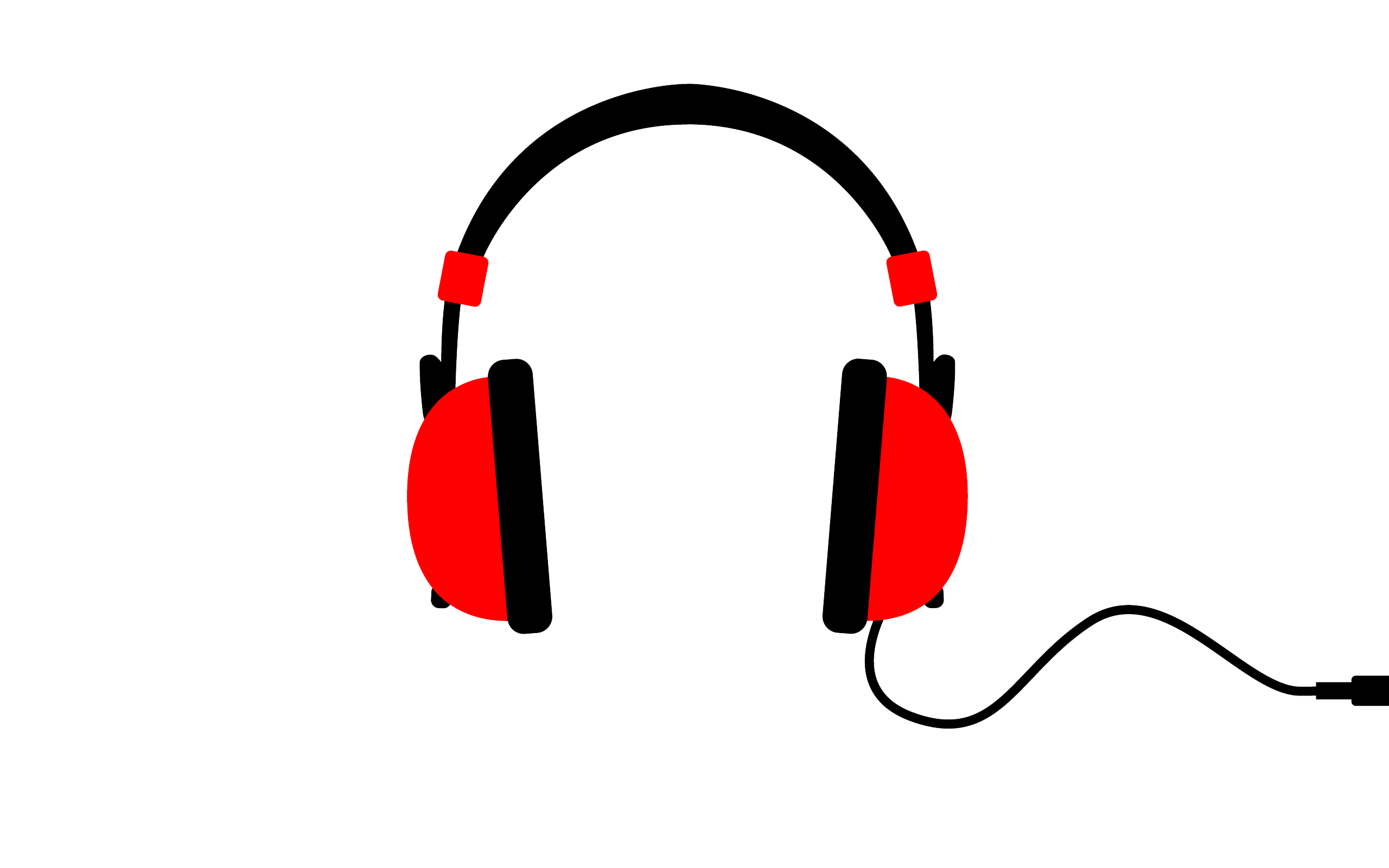 headphones with cord clip art