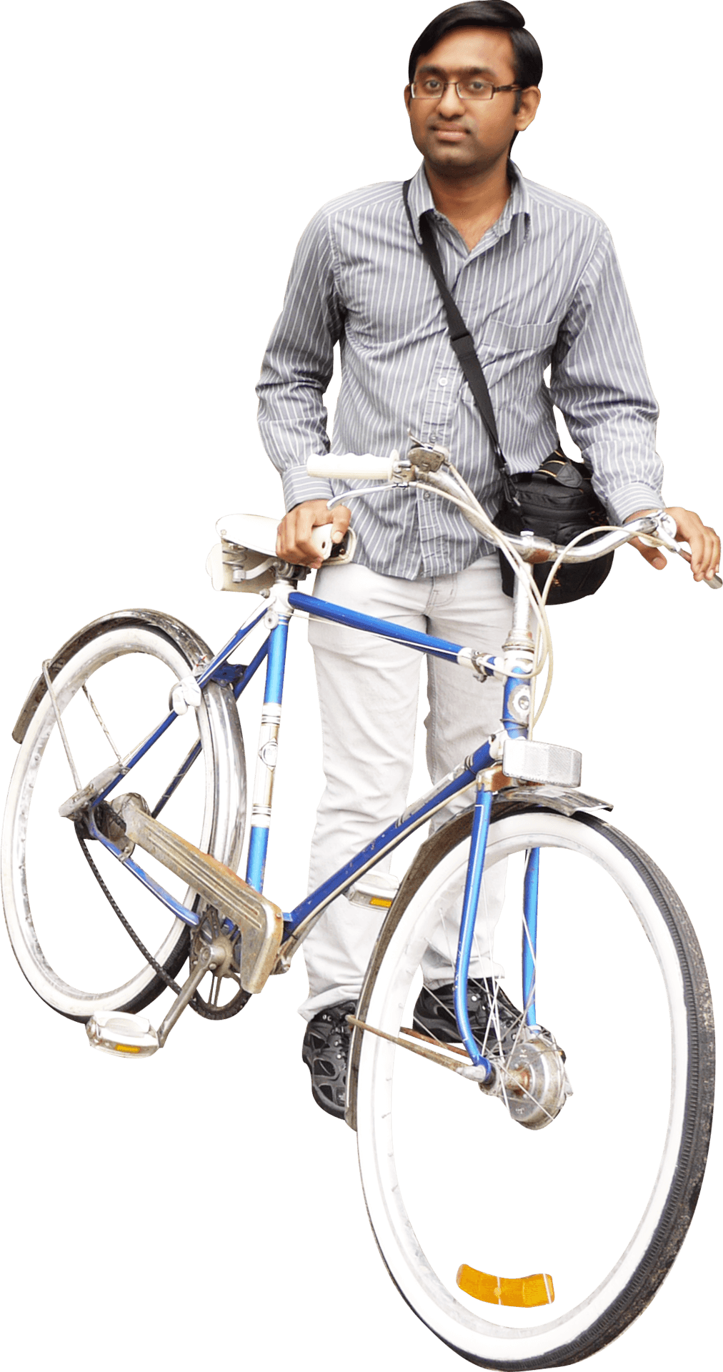 Man with shop cycle