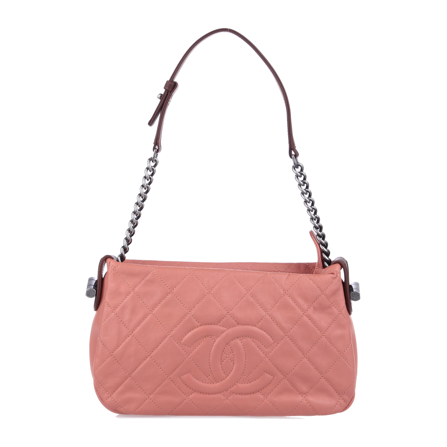 Chanel, pink Chanel leather sling bag transparent background PNG
