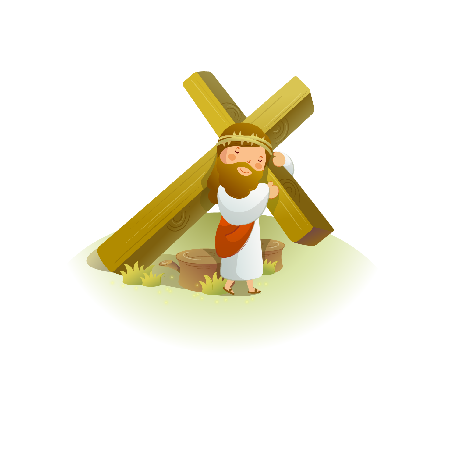 crown of thorns with cross clipart