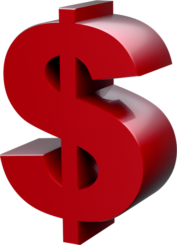 red 3d dollar sign no background