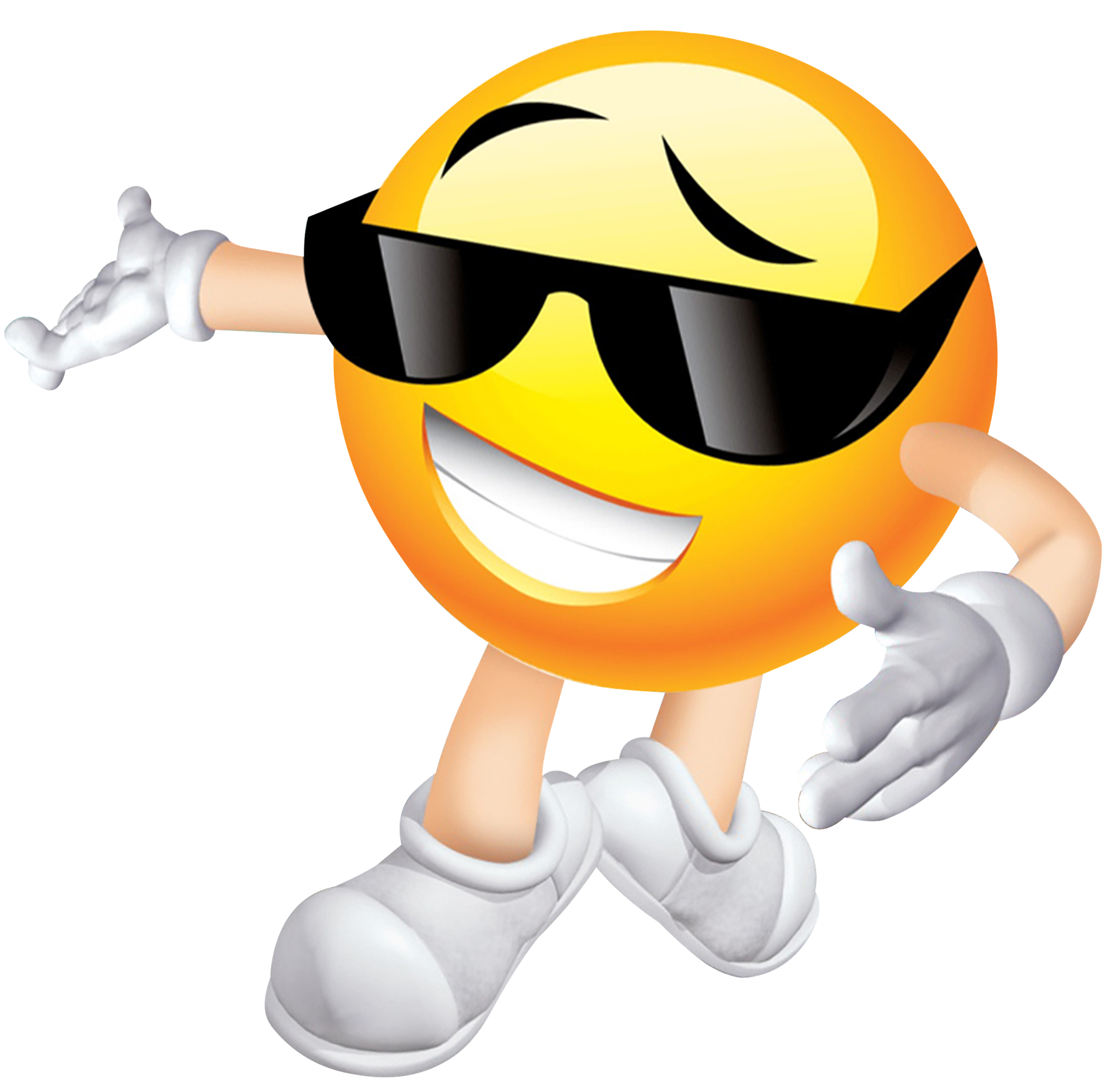 cool smiley face with shades and thumbs up