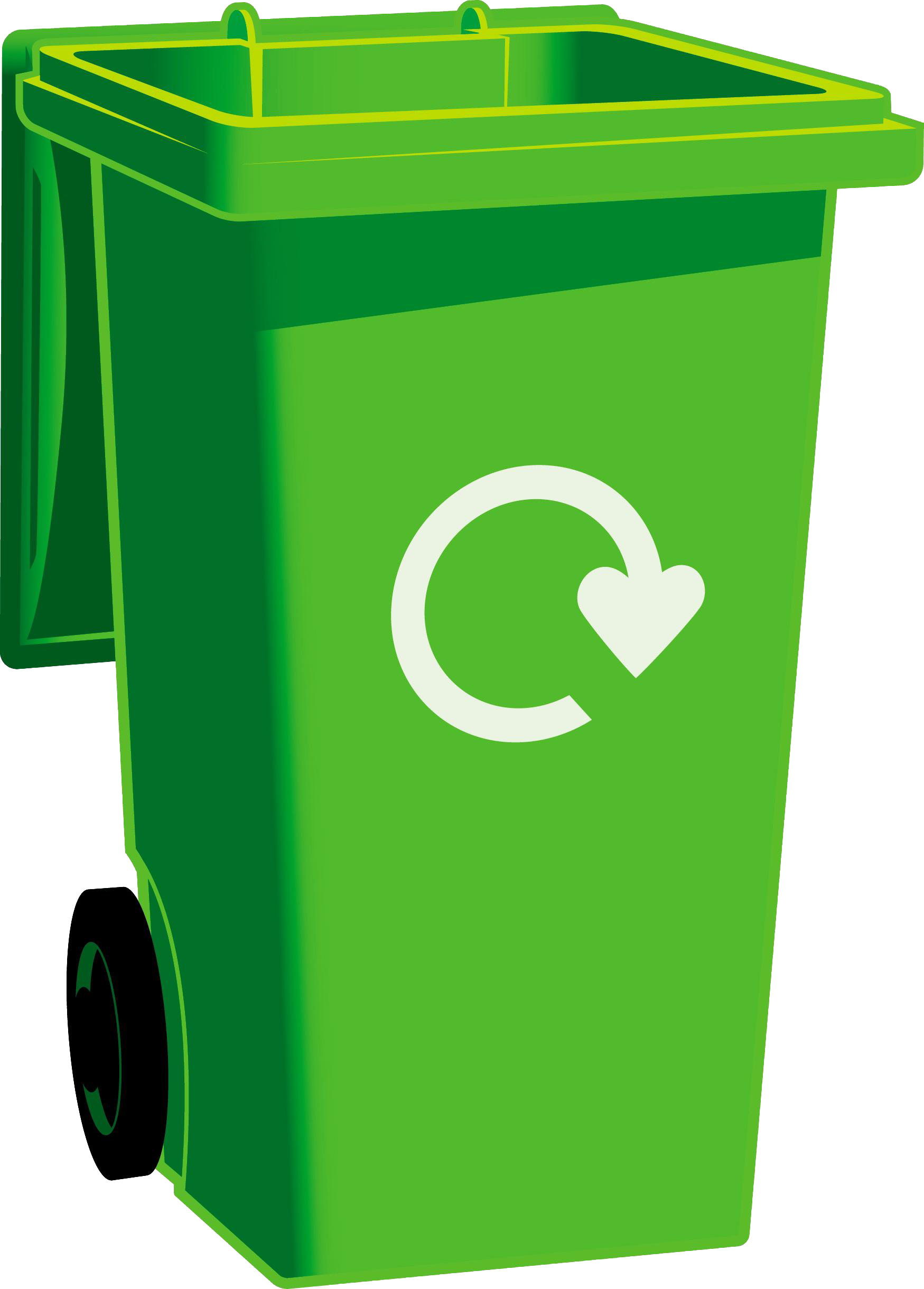 green trash bin icon