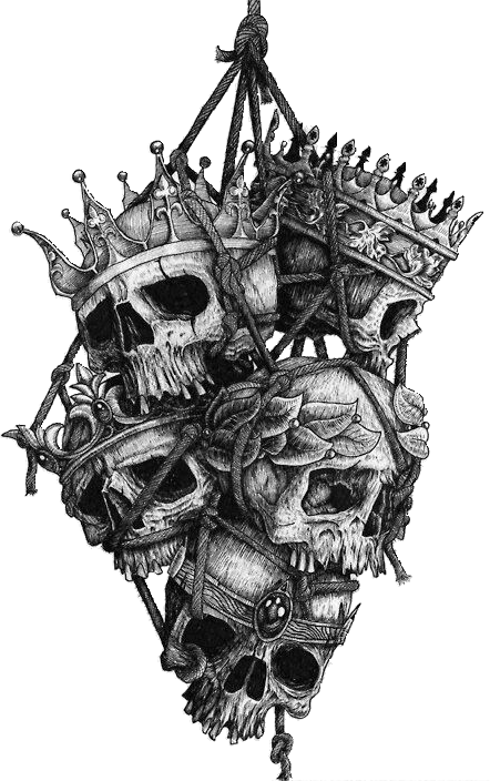 skull wearing crown tattoo