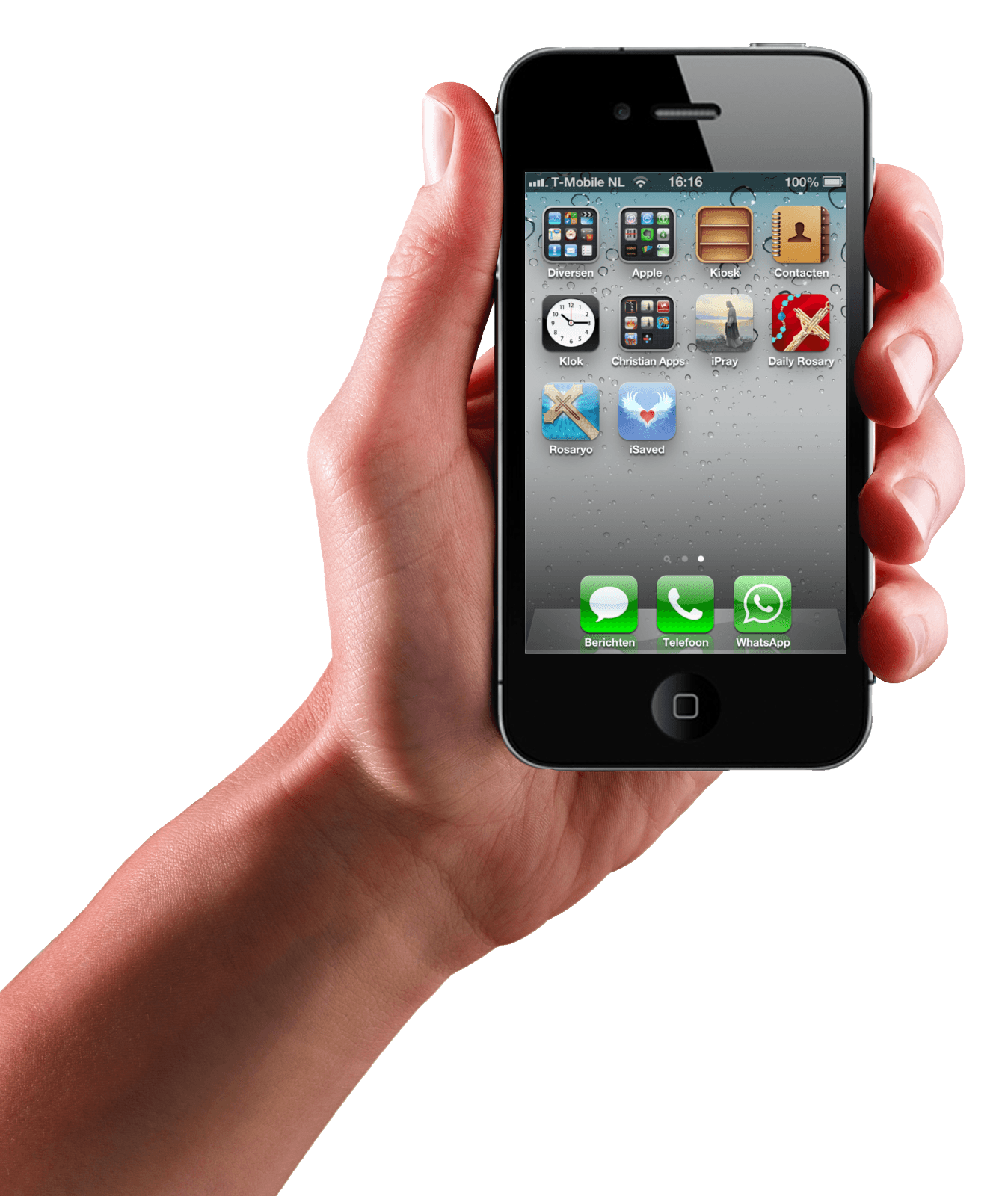 iphone 4 in hand png