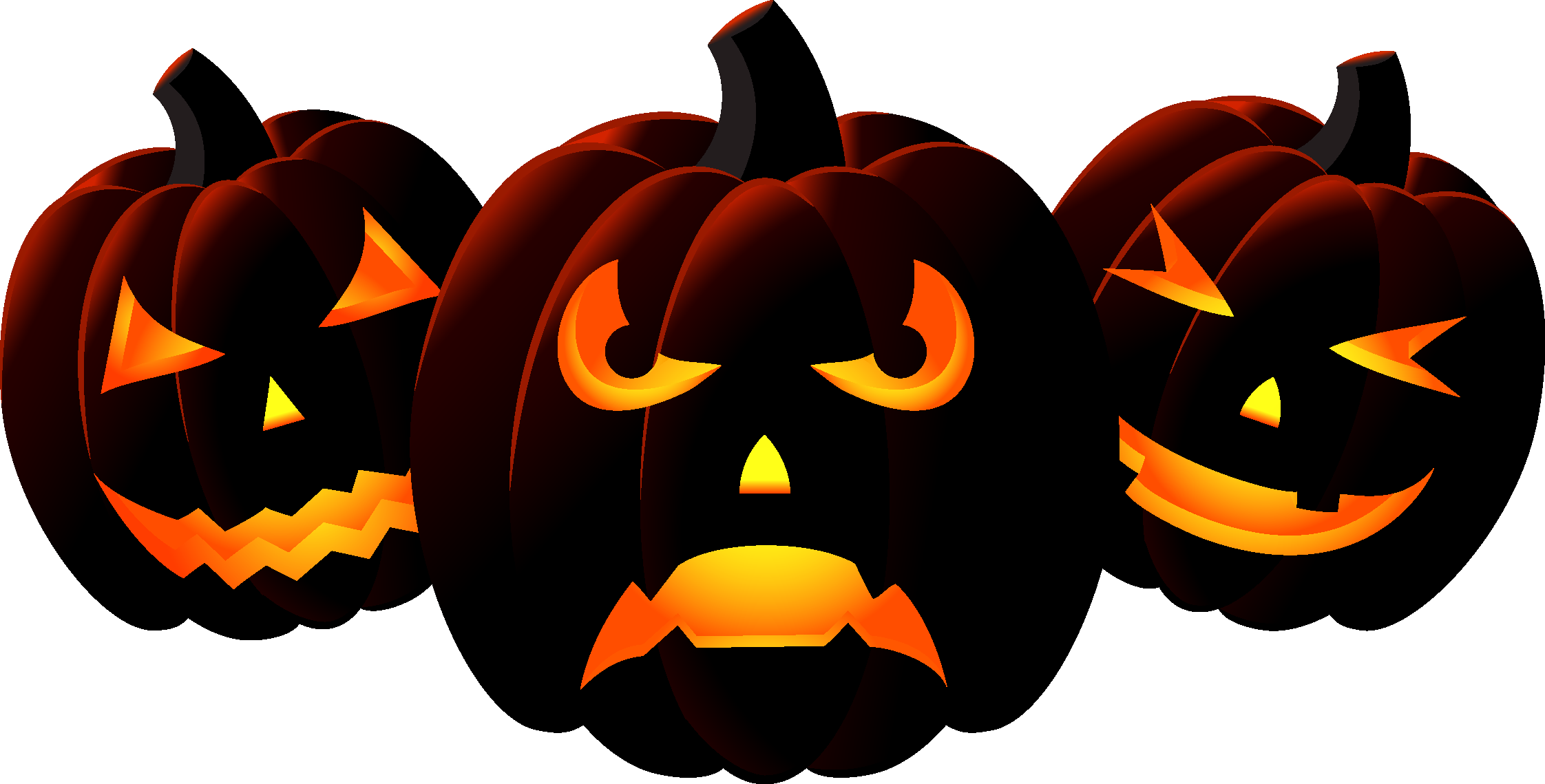 Scary Halloween Pumpkin Vector Art PNG Images