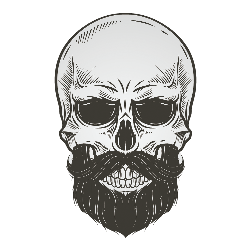 skull beard logo