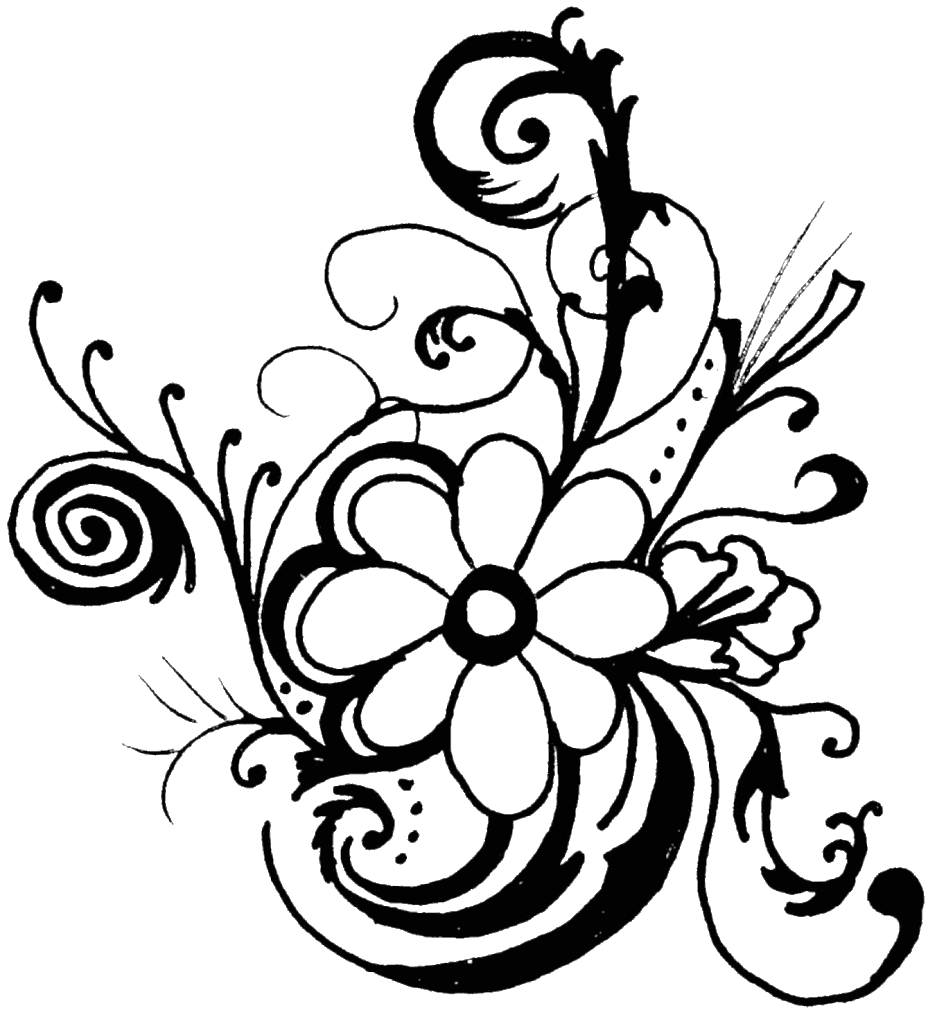 black flowers clip art