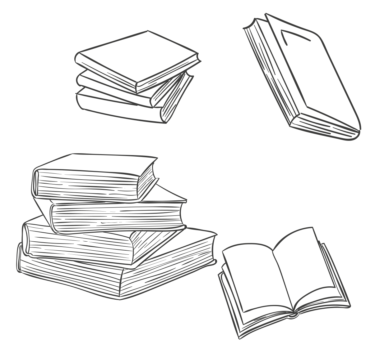 book sketch png