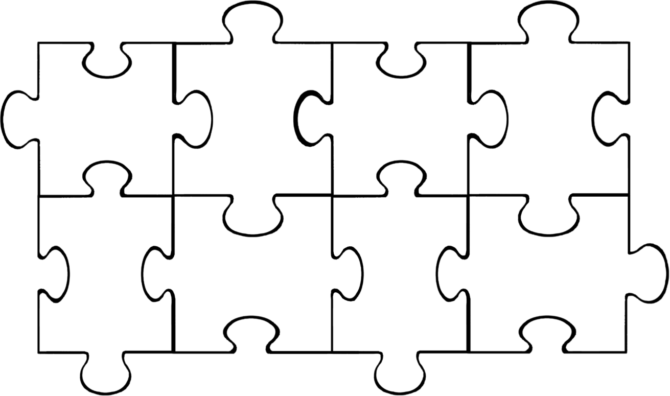 Transparent puzzle vector. An empty and trasparent puzzle in black