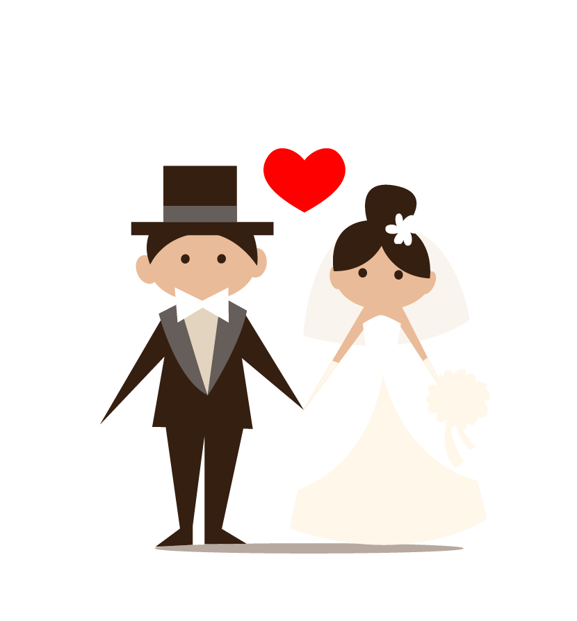 one heart wedding clipart bride