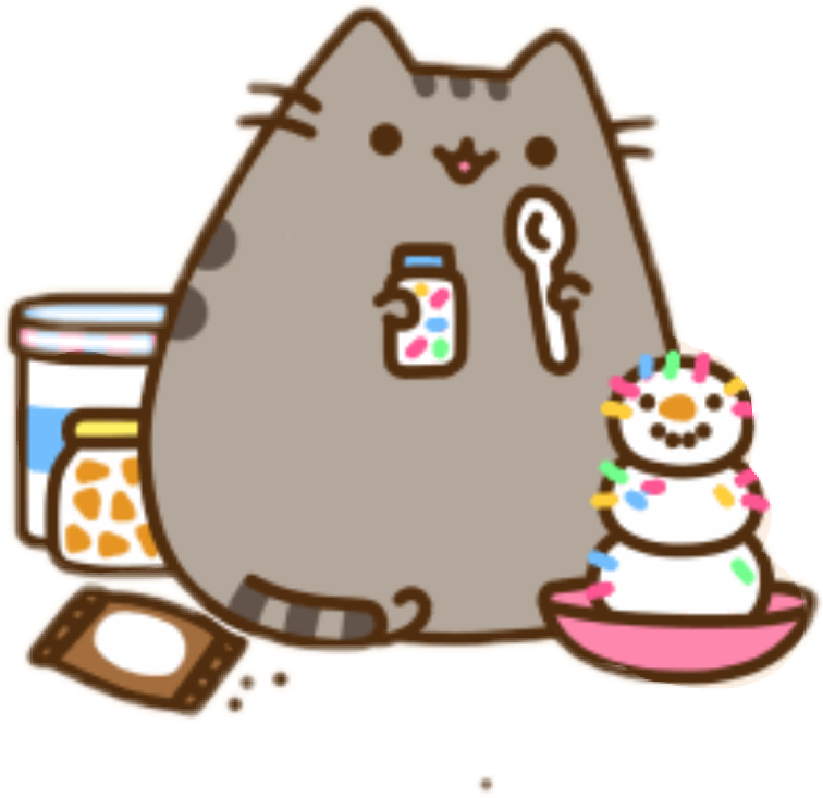 pusheen eating