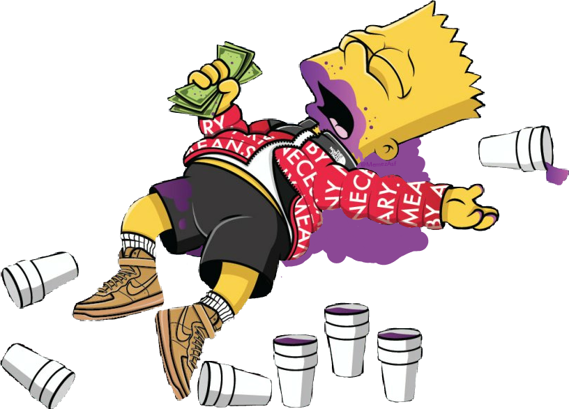 Download Supreme Drip Bart Simpson Logo Design Wallpaper