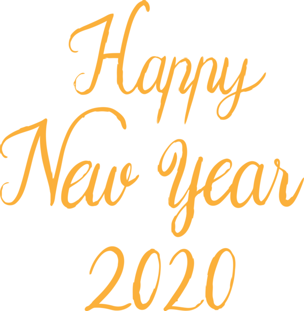 Download New Year 2020 Font Text Calligraphy For Happy Party 2020 Hq Png Image Freepngimg