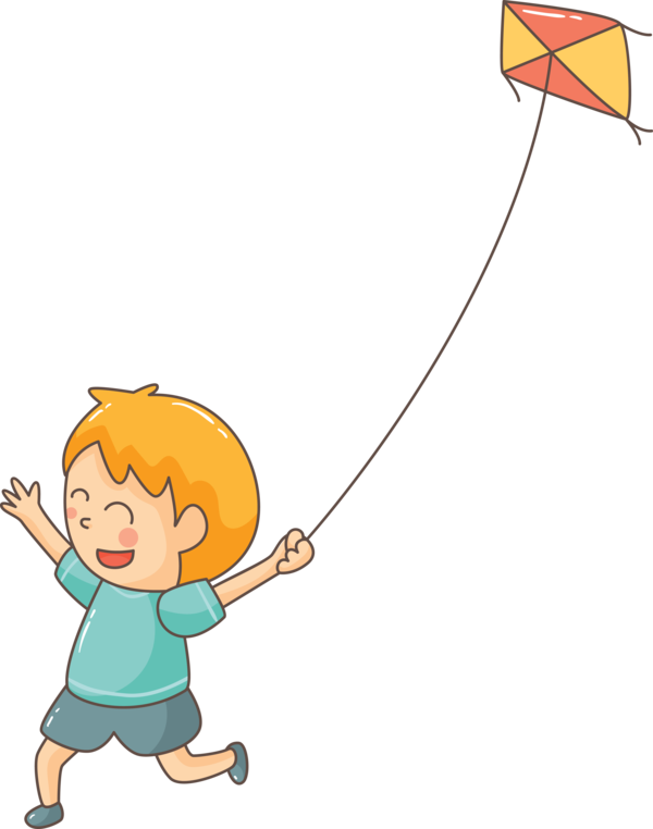 kite flying cartoon