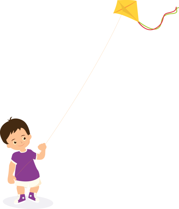 kite flying cartoon