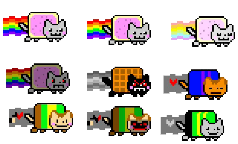 nyan cat rainbow trail