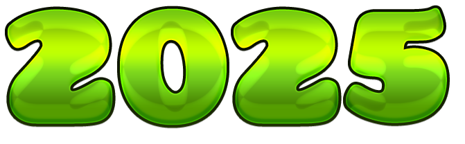 Happy New Year 2025 Bold Text Transparent PNG Image