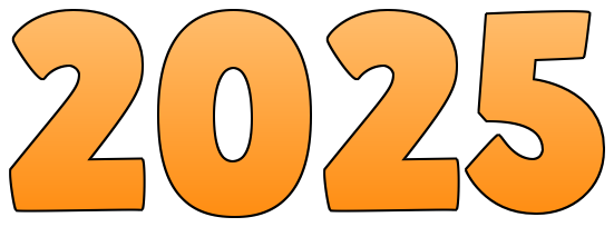 Happy New Year 2025 Bold Text Transparent PNG Image